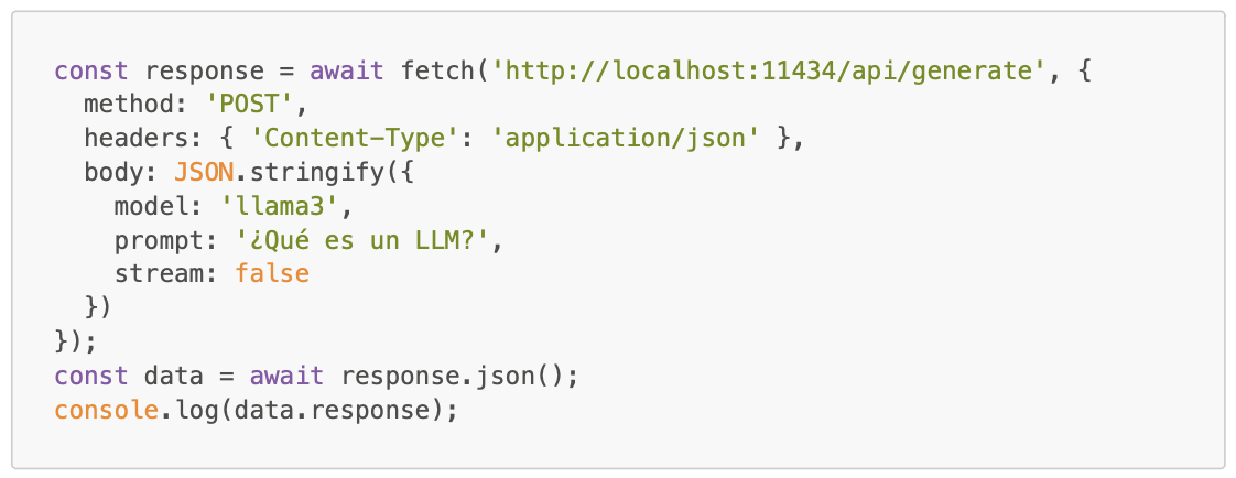 En Node.js, puedes usar fetch directamente contra la API