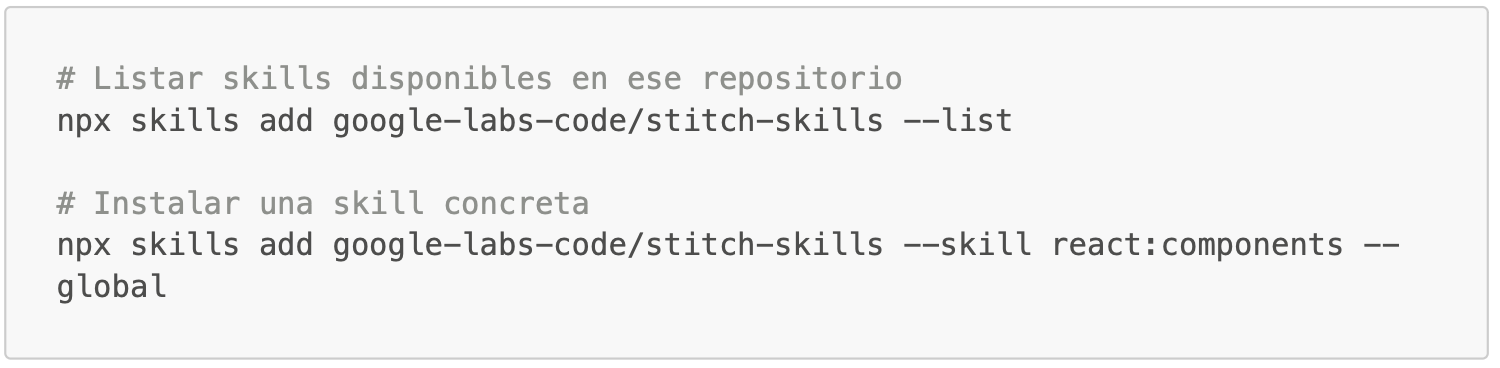 Descubrimiento/instalación (ejemplo con una colección pública):